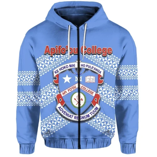Apifo'ou College Zip Hoodie Simple Style A7