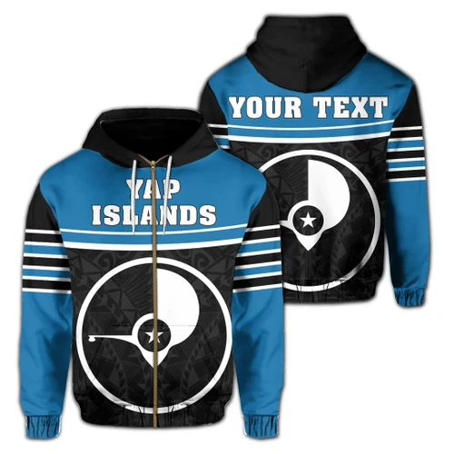 (Custom) Yap Islands Coat Of Arms Zip-Up Hoodie - DAT Style - JD