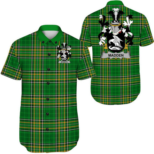 Madden or O'Madden Ireland Short Sleeve Shirt - Irish National Tartan A7