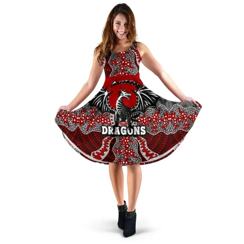 (Custom Personalised) Dragons Women's Dress St. George Aboriginal A7