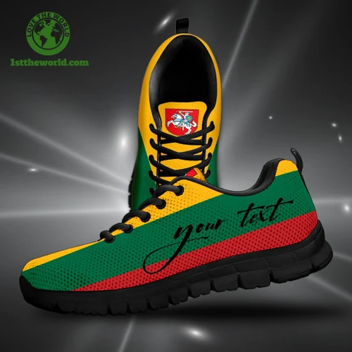 (Custom) Lithuania Sneakers Color Flag Coat Of Arms Personalized Signature A18