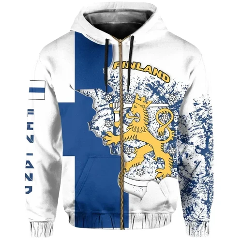 Finland Zip Hoodie  Flag Lion Special A12