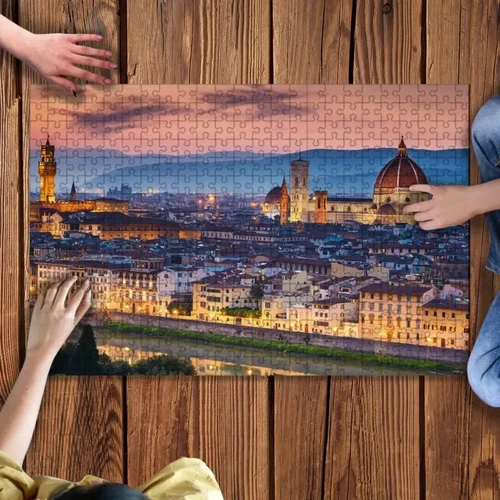 Italy Jigsaw Puzzle Beautiful Sunset Over Cathedral of Santa Maria del Fiore (Duomo) A10