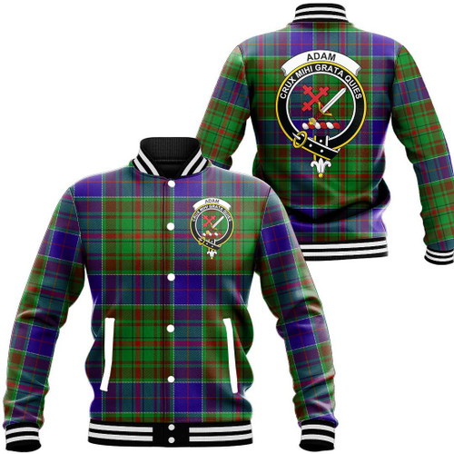 1sttheworld Jacket - Adam Clan Tartan Crest Baseball Jacket A7