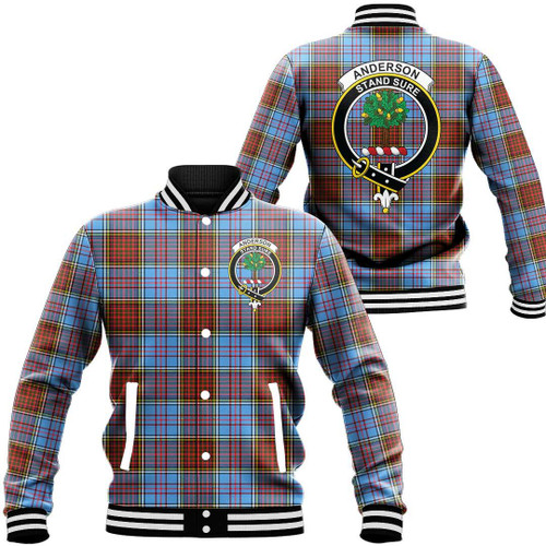 1sttheworld Jacket - Anderson Modern Clan Tartan Crest Baseball Jacket A7