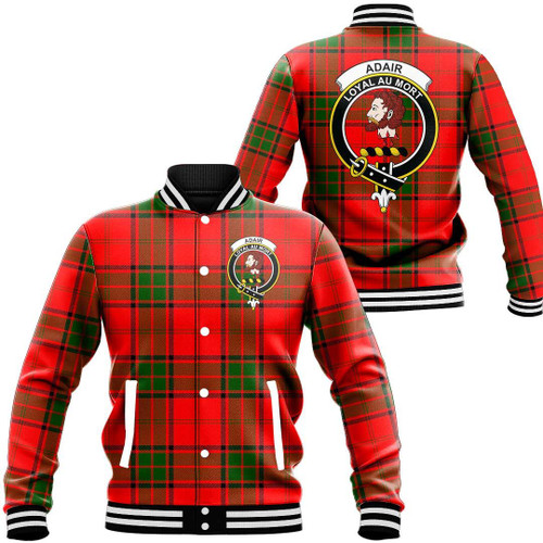1sttheworld Jacket - Adair Clan Tartan Crest Baseball Jacket A7