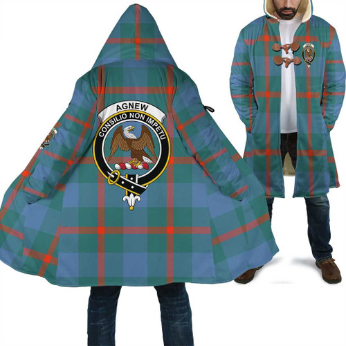 1sttheworld Hooded Coat - Agnew Ancient Clan Tartan Crest Cloak A7