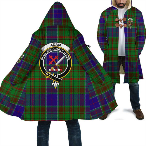 1sttheworld Hooded Coat - Adam Clan Tartan Crest Cloak A7