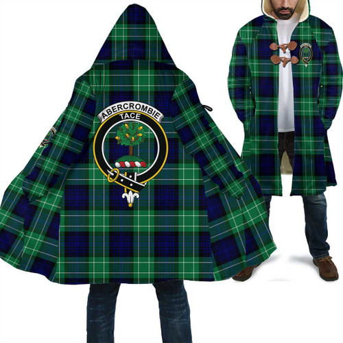 1sttheworld Hooded Coat - Abercrombie Clan Tartan Crest Cloak A7
