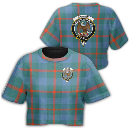 1sttheworld T-Shirt - Agnew Ancient Clan Tartan Crest Croptop T-Shirt A7