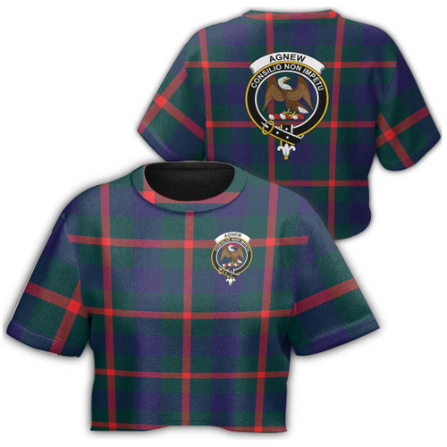 1sttheworld T-Shirt - Agnew Modern Clan Tartan Crest Croptop T-Shirt A7