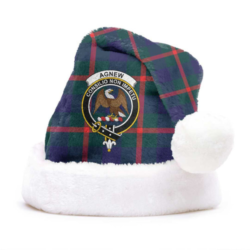 1sttheworld Christmas Hat - Agnew Modern Clan Tartan Crest Christmas Hat A7