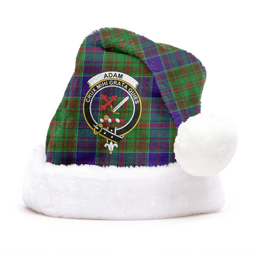 1sttheworld Christmas Hat - Adam Clan Tartan Crest Christmas Hat A7