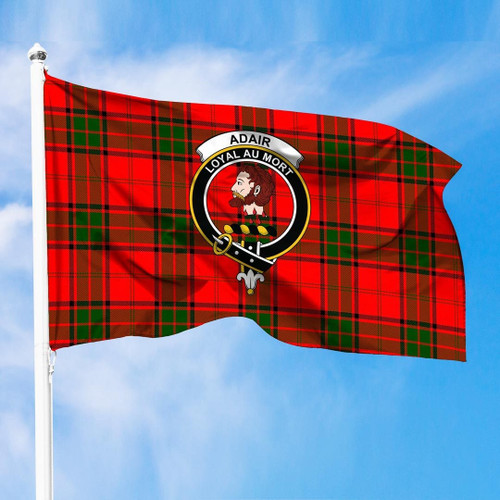 1sttheworld Flag - Adair Clan Tartan Crest Premium Flag A7