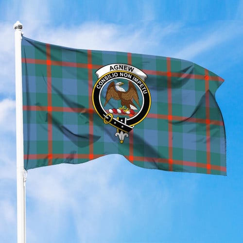 1sttheworld Flag - Agnew Ancient Clan Tartan Crest Premium Flag A7