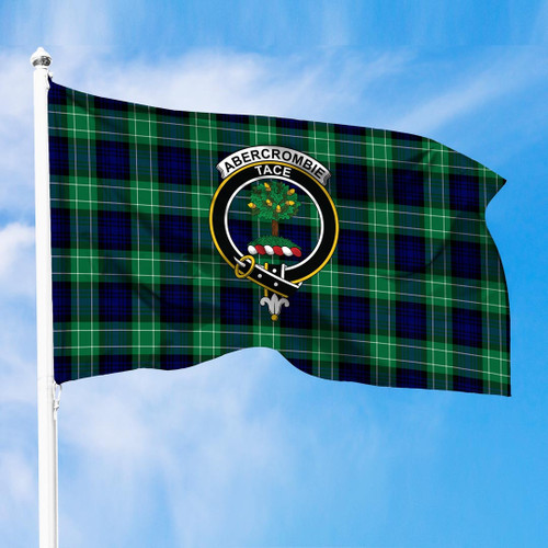 1sttheworld Flag - Abercrombie Clan Tartan Crest Premium Flag A7