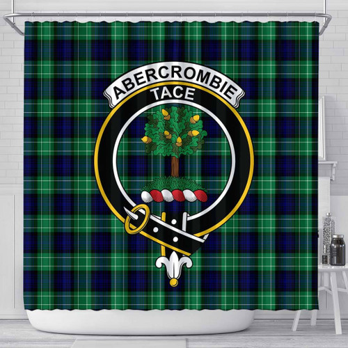 1sttheworld Shower Curtain - Abercrombie Clan Tartan Crest Shower Curtain A7