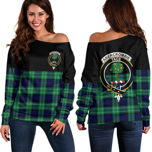 1sttheworld Clothing - Abercrombie Clan Tartan Crest Off Shoulder Sweatshirt - Special Version A7