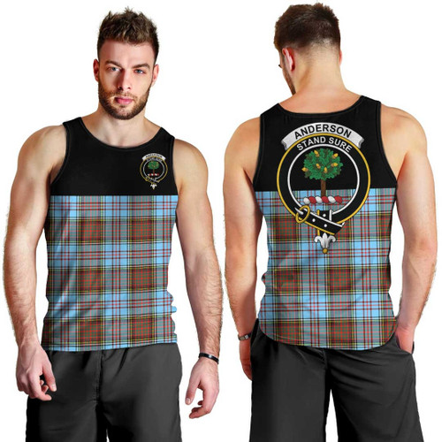 1sttheworld Clothing - Anderson Ancient Clan Tartan Crest Tank Top - Special Version A7