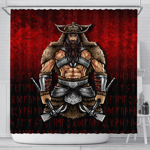 1sttheworld Shower Curtain - Berserker Viking Warrior Valhalla Shower Curtain A7