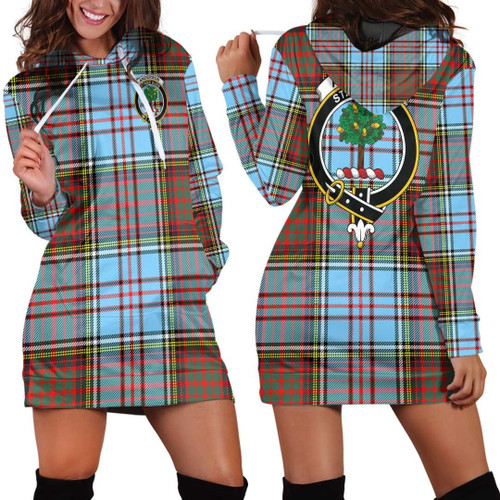 1sttheworld Hoodie Dress - Anderson Ancient Clan Tartan Crest Hoodie Dress A7