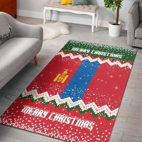1sttheworld Area Rug - Mongolia Merry Christmas Area Rug A7