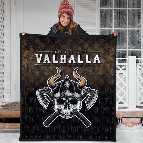 1sttheworld Quilt - See You In Valhalla Vikings Nordic Quilt A7