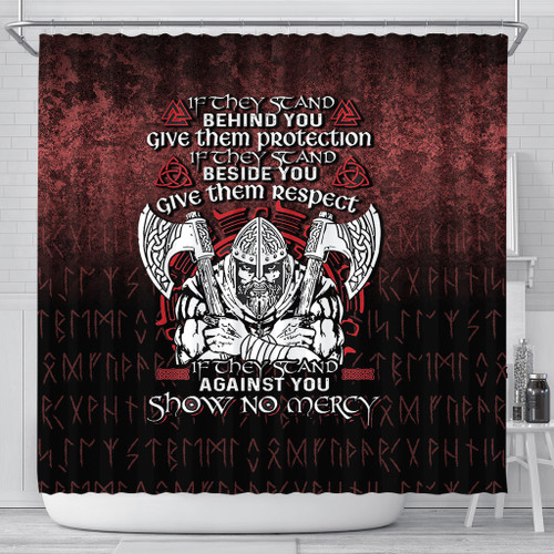 1sttheworld Shower Curtain - Against You Show No Mercy Shower Curtain A7