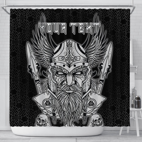 1sttheworld Shower Curtain - (Custom) Odin And Wolf Viking Shower Curtain A95