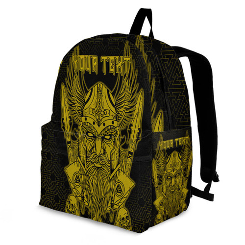 1sttheworld Backpack - (Custom) Odin And Raven Gold Viking Backpack A95
