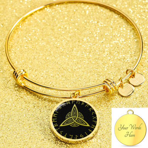 Elements Of The Nature Amulet Of Vikings Gold- Circle Shaped Bangle A95