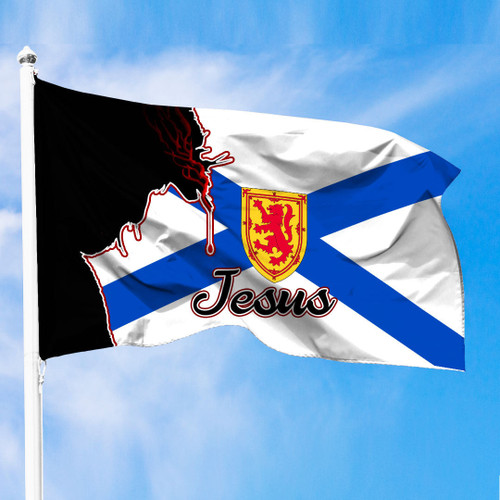 1sttheworld Premium Flag - Canada Of Nova Scotia Jesus Premium Flag A7