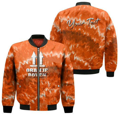 1sttheworld Clothing - Netherlands King's Day - Oranje Boven Tie Dye Style - Zip Bomber Jacket A7