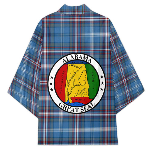 1sttheworld Clothing - Alabama State Tartan Long Sleeve Button Shirt A31