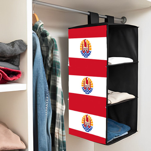 1sttheworld Appliances - French Polynesia Flag Hanging Shelf A35