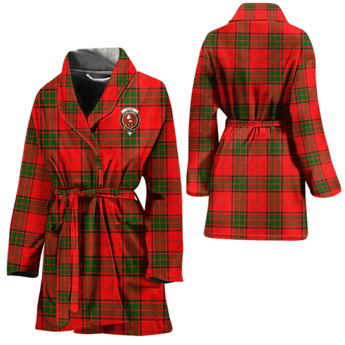 1sttheworld Clothing - Adair Clan Tartan Crest Bath Robe A7