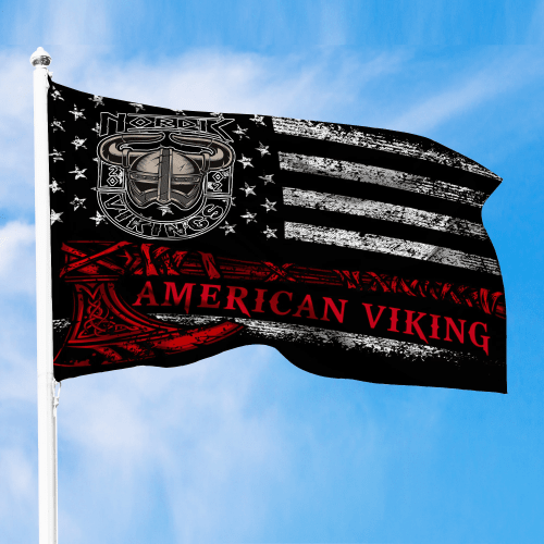 1sttheworld Flag - Nordic Vikings Viking American Flag A31