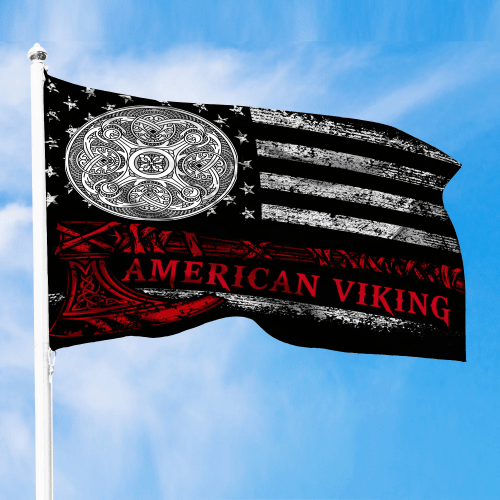 1sttheworld Flag - Element Of The Vikings Viking American Flag A31
