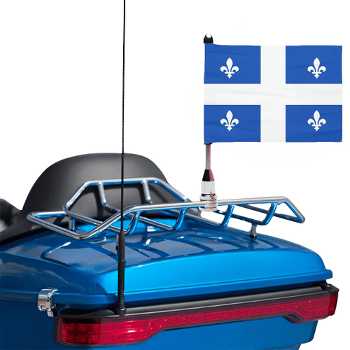 1sttheworld Flag - Canada-Flag of Quebec Motorcycle Flag A35