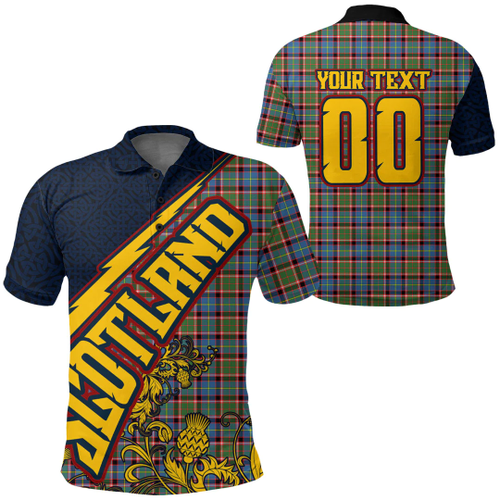 (Custom) 1sttheworld Clothing - Aikenhead Tartan Polo Shirt Royal Thistle New Style A7