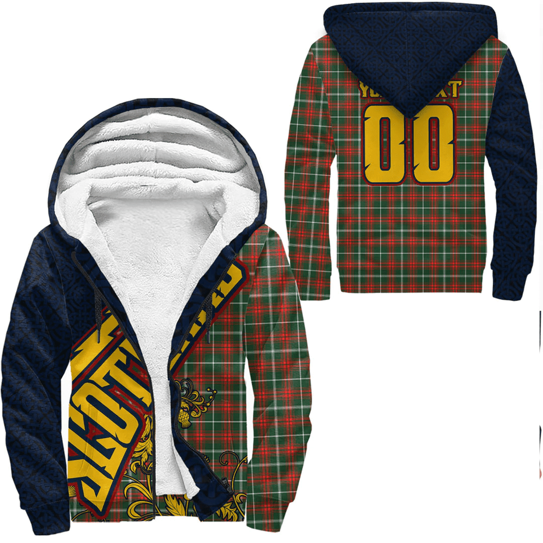 (Custom) 1sttheworld Clothing - Prince of Wales Tartan Sherpa Hoodie Royal Thistle New Style A7