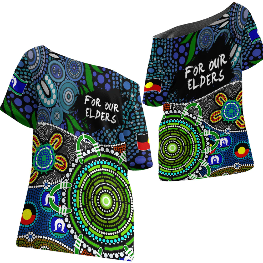 1sttheworld Clothing -  Generation Connection NAIDOC Week 2023 Off Shoulder T-Shirt A31