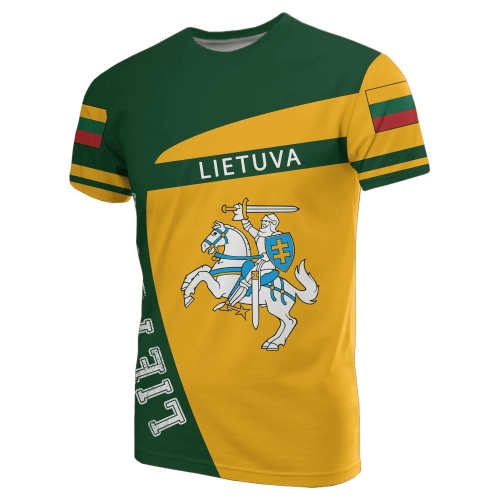 (Lietuva) Lithuania Coat Off Arms Sport T-shirt Premium Style J7