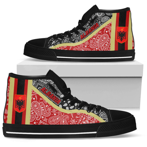 1sttheworld Shoes - Albania High Top Shoes Paisley Bandana Special Style A7
