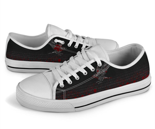 Vikings Low Top Shoe - Raven Tattoo Style Blood A27