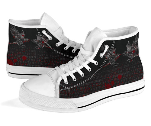 Vikings High Top Shoe - Odin's Ravens Tattoo Style Blood A27