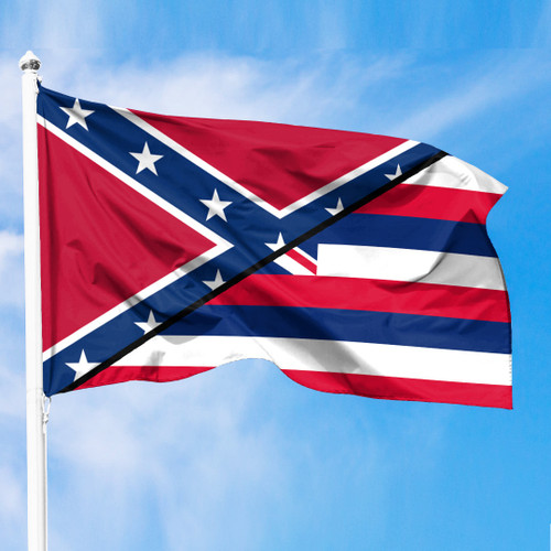 America - Flag of Hawaii Premium Flag with Confederate Flag A7