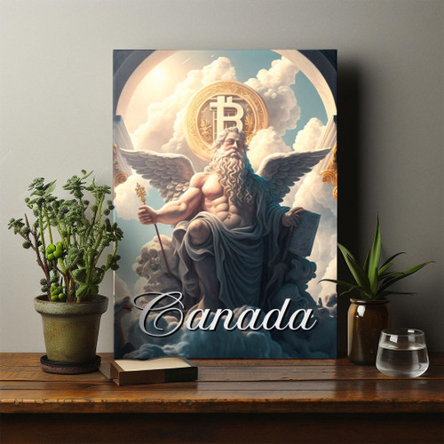 Canada Canvas Wall Art - The Bitcoin God Premium Canvas Wall Art A7