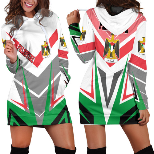 1sttheworld Clothing - Palestine Hoodie Dress Sporty Style A35