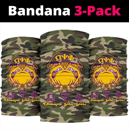 1sttheworld Bandana Multi-Functional - Omega Psi Phi Camouflage Bandana 3-Pack J0